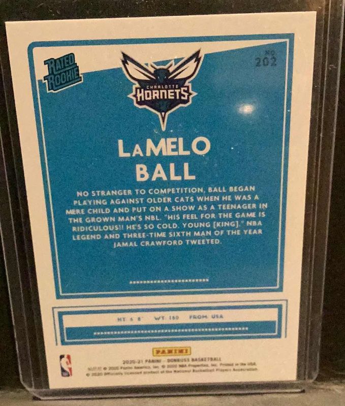 Photo 2 of 2020 LAMELO BALL ROOKIE DONRUSS #202