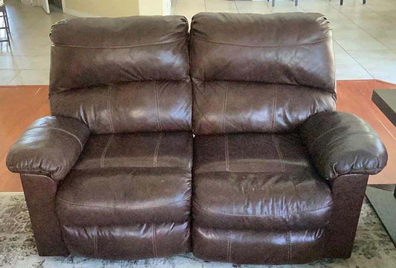 Photo 1 of LEATHER RECLINER LOVESEAT 60" X 41" H 40"