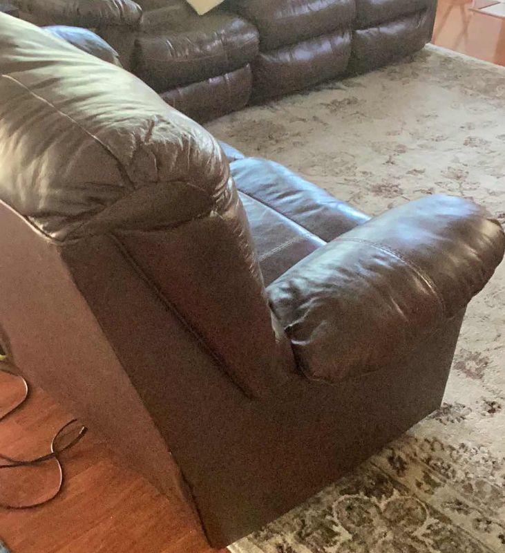 Photo 4 of LEATHER RECLINER LOVESEAT 60" X 41" H 40"
