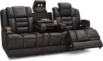 Photo 1 of HERITAGE EXPOSITION BROWN LEATHER HOME THEATER SOFA - LIKE NEW 
86 “X 37” X 40”
