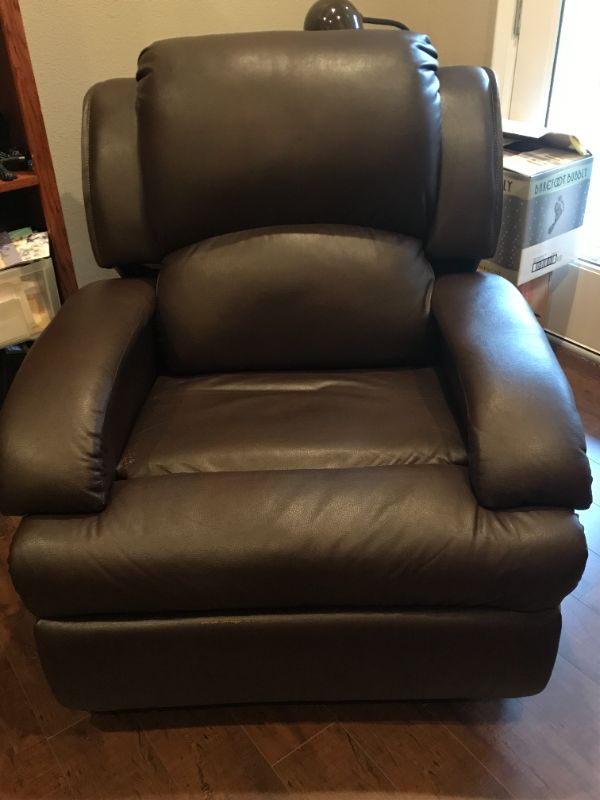 Photo 2 of CHOCOLATE BROWN ELECTRIC RECLINER- SOME SIGNS OF WEAR 