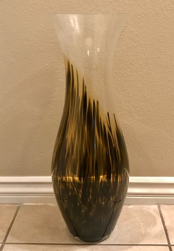 Photo 1 of BOHEMIAN SWIRL ART GLASS VASE H 24”