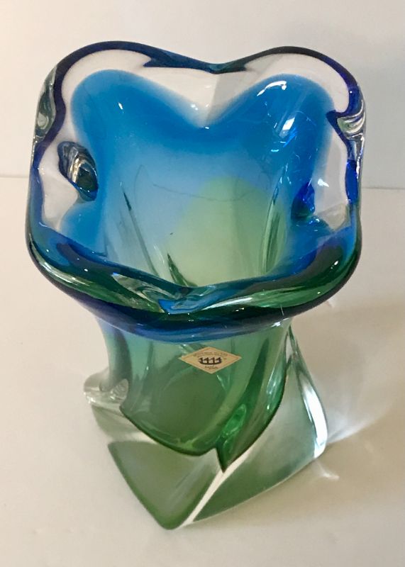 Photo 2 of BOHEMIA  ART GLASS VASE  H-7”