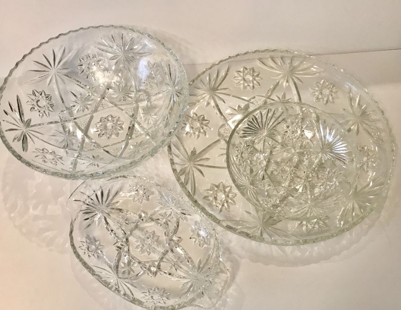 Photo 1 of VINTAGE CRYSTAL SERVING DISHES 