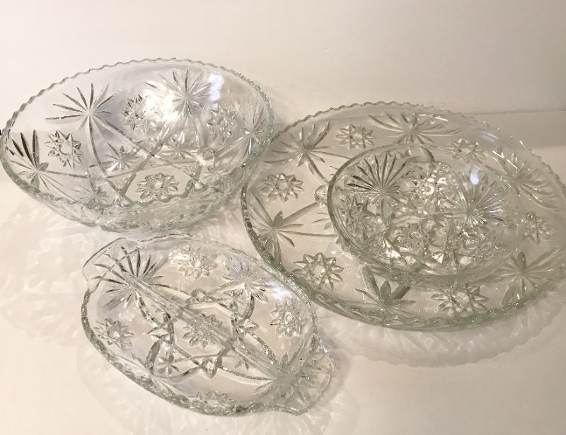 Photo 2 of VINTAGE CRYSTAL SERVING DISHES 