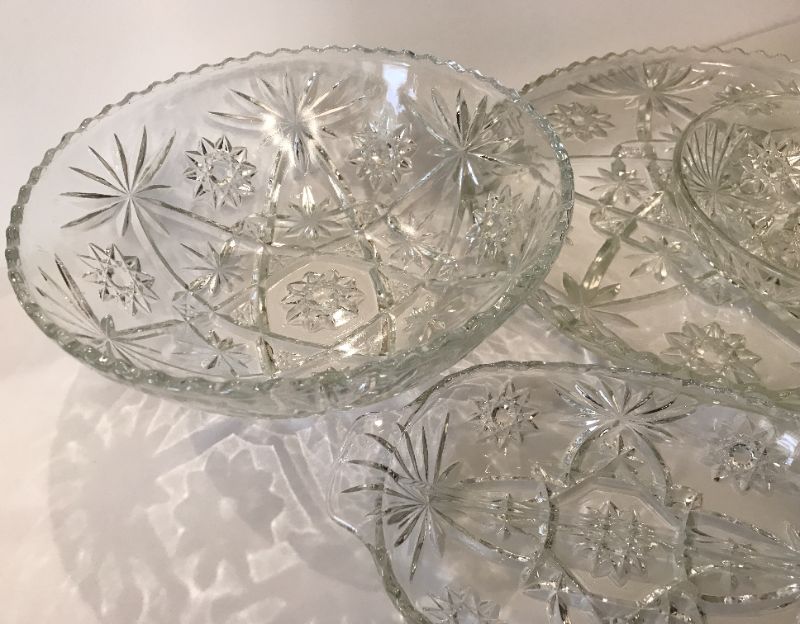 Photo 3 of VINTAGE CRYSTAL SERVING DISHES 