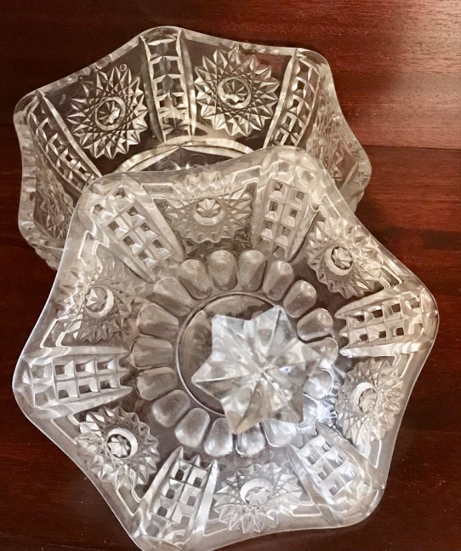 Photo 2 of VINTAGE CRYSTAL COVERED CANDY DISH H 7”