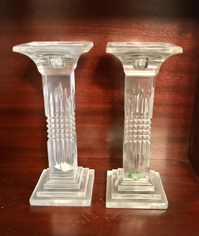 Photo 2 of SHANNON CRYSTAL CANDLE HOLDERS 9”