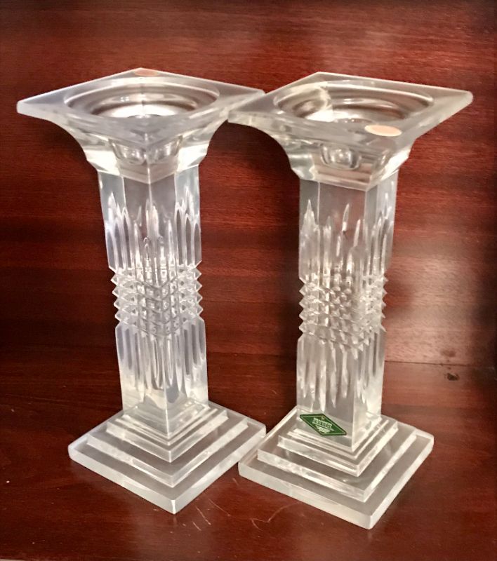 Photo 1 of SHANNON CRYSTAL CANDLE HOLDERS 9”