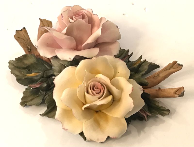 Photo 1 of VINTAGE CAPODIMONTE ROSES 