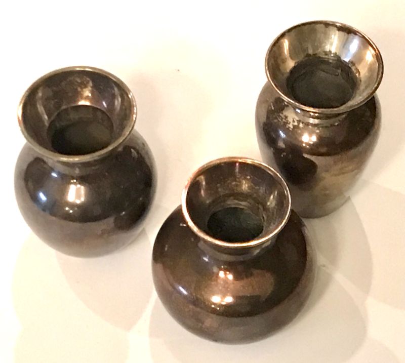 Photo 2 of SILVER PLATED MINI VASES 