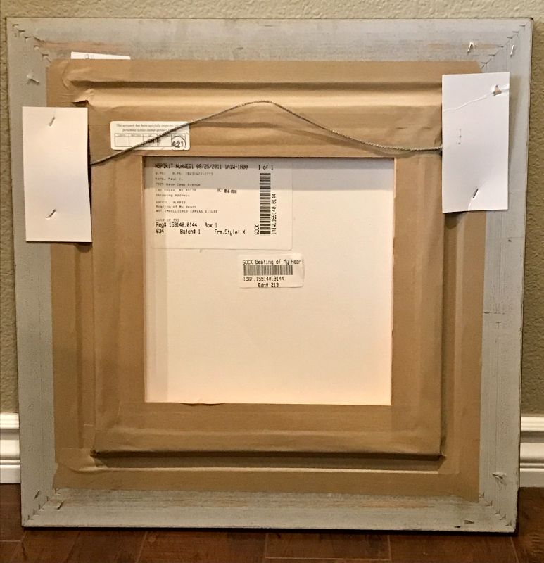 Photo 3 of ALFRED GOCKEL FRAMED GICLEE ON CANVAS “BEATING OF MY HEART” NUMBERED PAINTING 213/350 WITH COA AND APPRAISAL 
16”x16”