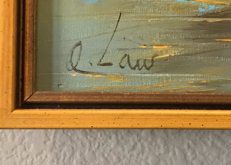 Photo 1 of MID CENTURY OIL ON CANVAS SAILBOATS SIGNED BY ARTIST 24”x19”