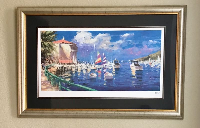 Photo 1 of MARKO MAVROVICHA FRAMED SERIOLITHOGRAPH "A DAY IN CATALINA" SIGNED WITH COA 