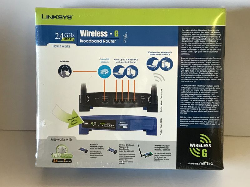 Photo 2 of NIB LINKSYS WIRELESS-G ROUTER & USB NETWORK ADAPTER