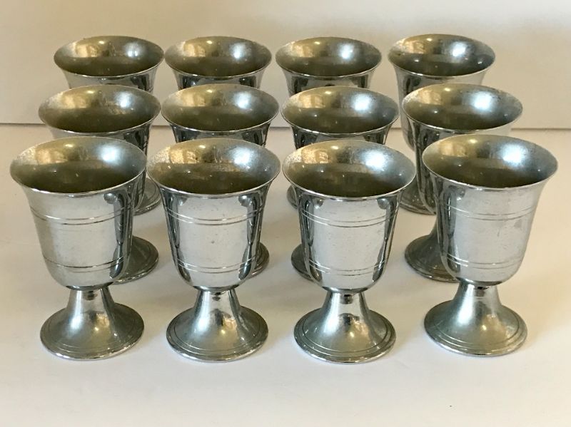 Photo 2 of ART DECO CROME FABERWARE COCKTAIL SHAKER SET WITH 12 CUPS