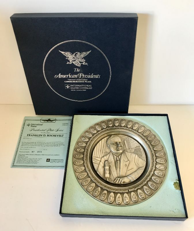 Photo 1 of FRANKLIN ROOSEVELT INTERNATIONAL PEWTER LIMITED EDITION COLLECTOR PLATE