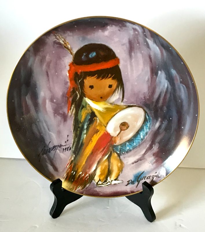 Photo 1 of DE GRAZIA “PIMA INDIAN DRUMMER BOY” COLLECTOR PLATE - SIGNED BY ARTIST