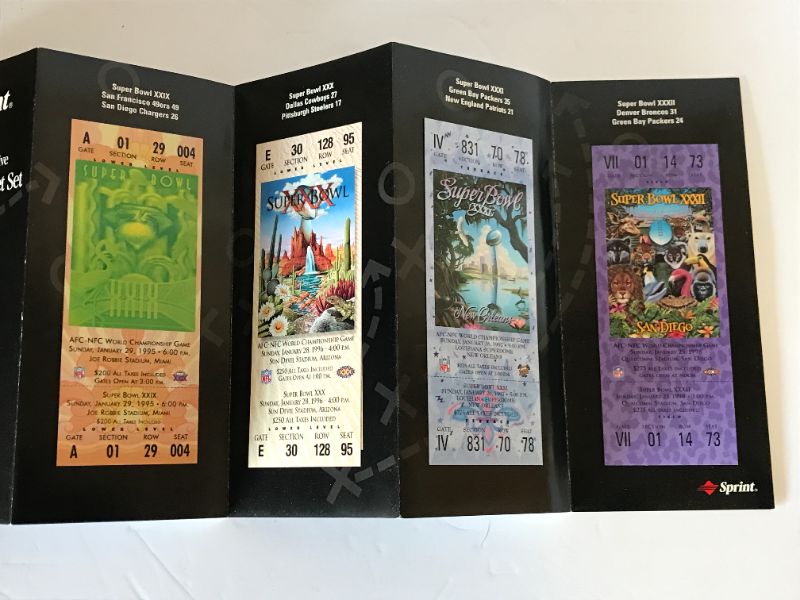 Photo 4 of SUPER BOWL COMMEMORATIVE COMPLETE TICKET SET - ALL 32