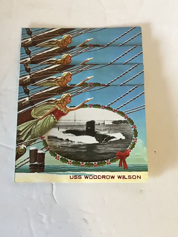 Photo 1 of VINTAGE CHRISTMAS CARDS FROM USS WOODROW WILSON
