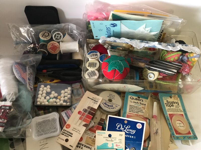 Photo 1 of SEWING SUPPLIES LARGE LOT SOME VINTAGE