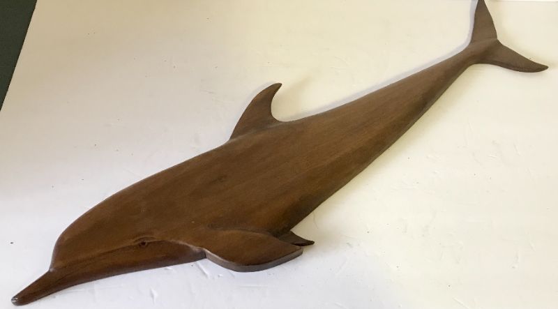 Photo 3 of DOLPHIN WOOD WALL SCULPTURE 27”x9”