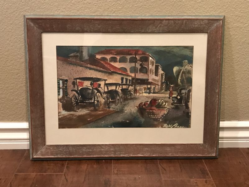 Photo 3 of ROBERT CHAN   FRAMED & SIGNED VINTAGE 1950’s WATERCOLOR PAINTING 24”x18”