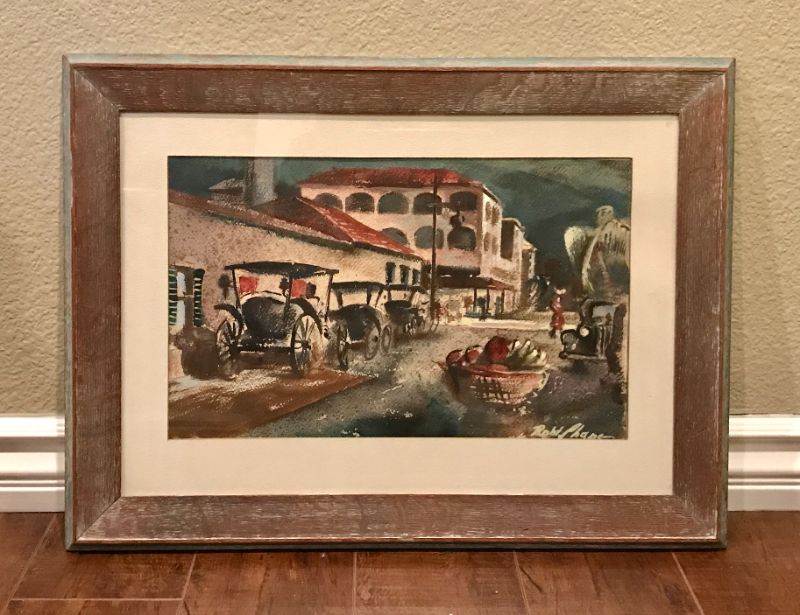Photo 1 of ROBERT CHAN   FRAMED & SIGNED VINTAGE 1950’s WATERCOLOR PAINTING 24”x18”