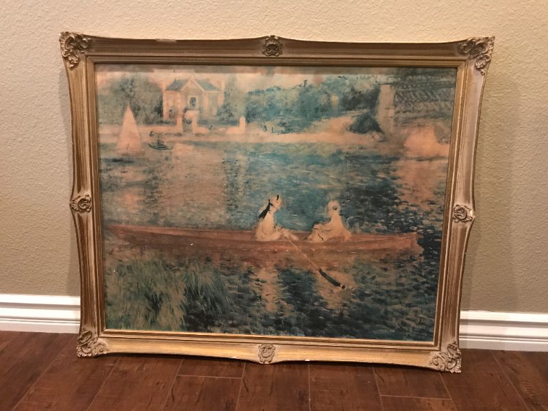 Photo 1 of AUGUSTE RENOIR FRAMED “THE SKIFF” PRINT ON BOARD 
35” x 28”