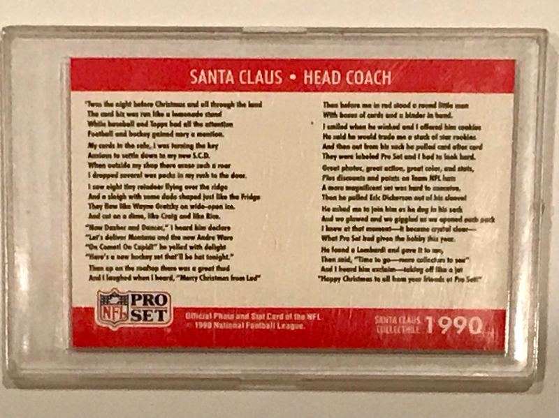 Photo 2 of 1990 PRO SET NFL SANTA CLAUSE HEAD COACH-VERY RARE -MINT CONDITION