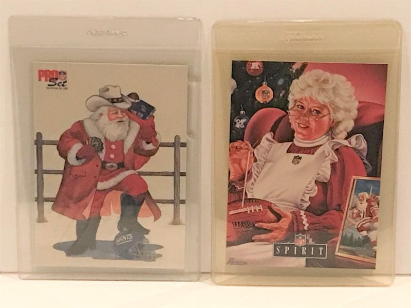 Photo 1 of 1992 NFL SANTA AND MRS. CLAUSE CARDS MINT CONDITION