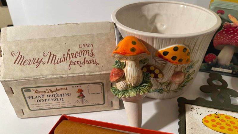 Photo 2 of VINTAGE SEARS MERRY MUSHROOM PLANTER AND WATERING DISPENSER & MORE