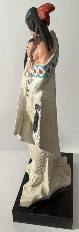 Photo 2 of NATIVE AMERICAN SCULPTURE WARRIOR SQUAW PAPOOSE FIGURINE "THE GIFT OF LOVE" H-18 