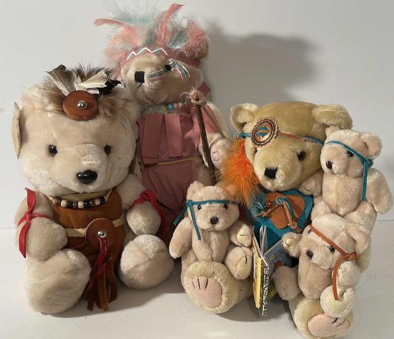 Photo 1 of VINTAGE BEARS DRESSED IN NATIVE AMERICAN OUTFITS