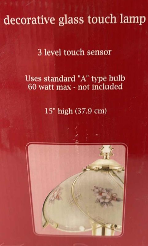 Photo 2 of NIB DECORATIVE GLASS TOUCH LAMP