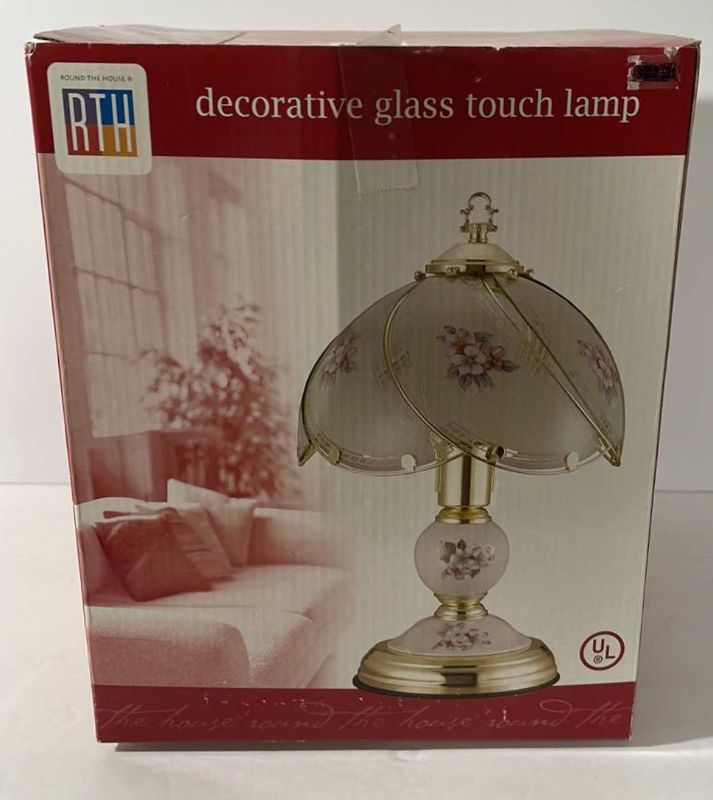 Photo 1 of NIB DECORATIVE GLASS TOUCH LAMP