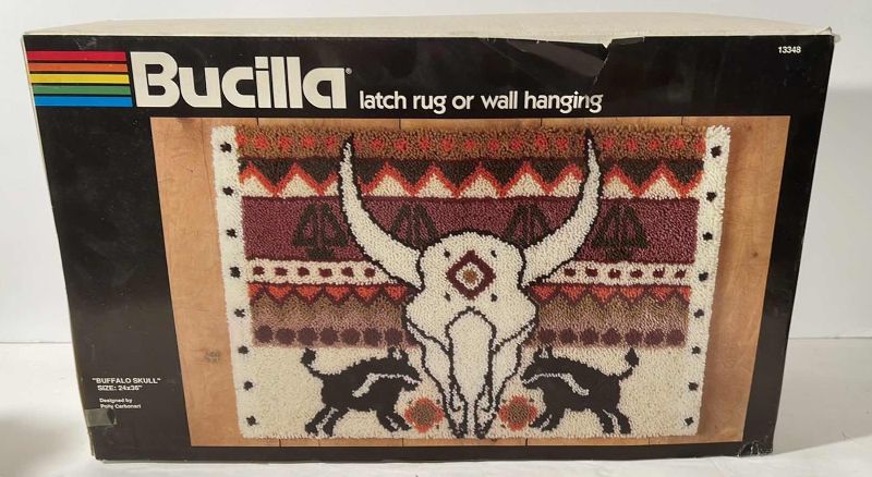 Photo 1 of NIB VINTAGE BUCILLA LATCH RUG OR WALL HANGING KIT