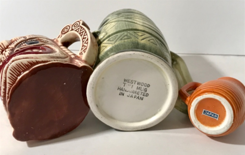 Photo 4 of VINTAGE WESTWOOD TIKI MUGS HANDCRAFTED IN JAPAN &
SHOT GLASSES MADE IN JAPAN