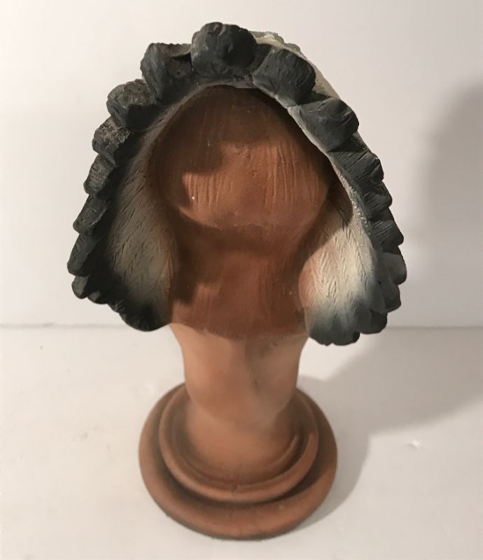 Photo 4 of VINTAGE HAND PAINTED NATIVE AMERICAN CHIEF PLASTER BUST
H/14”