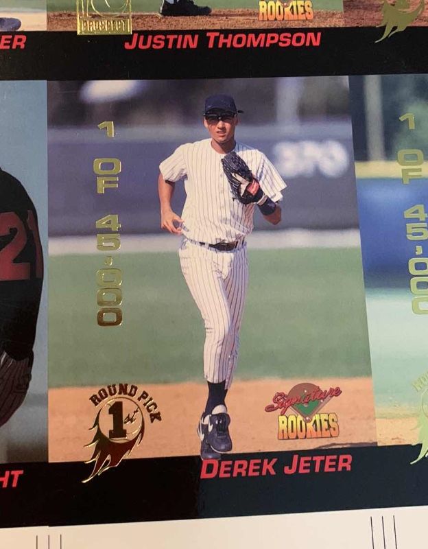 Photo 1 of 1994 SIGNATURE ROOKIES MLB BASEBALL PLAYER UNCUT SHEET EXCLUSIVE CHARTER MEMBER EDITION 478 OF 1984 DEREK JETER ROOKIE