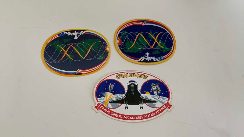 Photo 1 of 3 PCS NASA CHALLENGER 1 PATCH AND 2 STICKERS