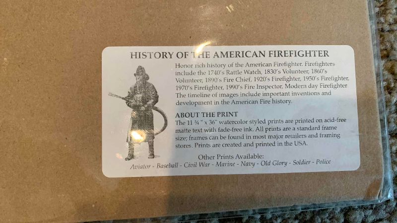 Photo 4 of HISTORY OF THE AMERICAN FIREFIGHTER POSTER 11” X 36”