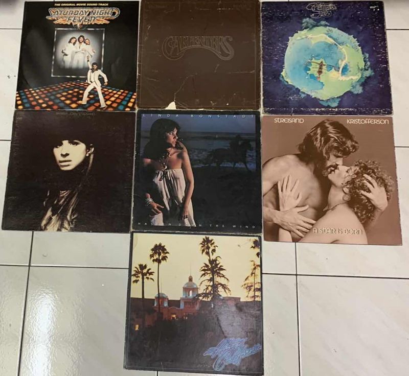 Photo 1 of ASSORTED RECORD ALBUMS: CARPENTERS,JOHN TRAVOLTA,EAGLES, YES