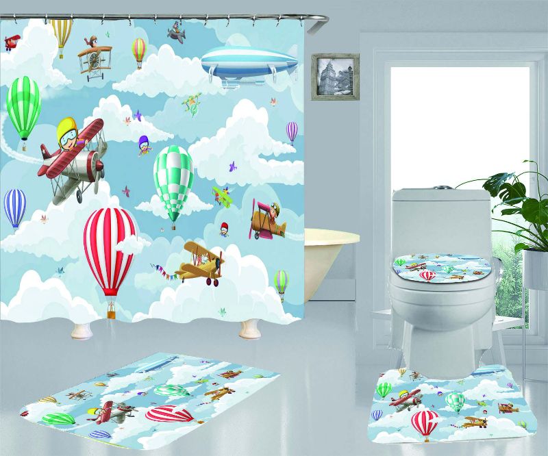 Photo 1 of AIRPLANE AND HOT AIR BALLOONS 4  PIECE BATHROOM SET