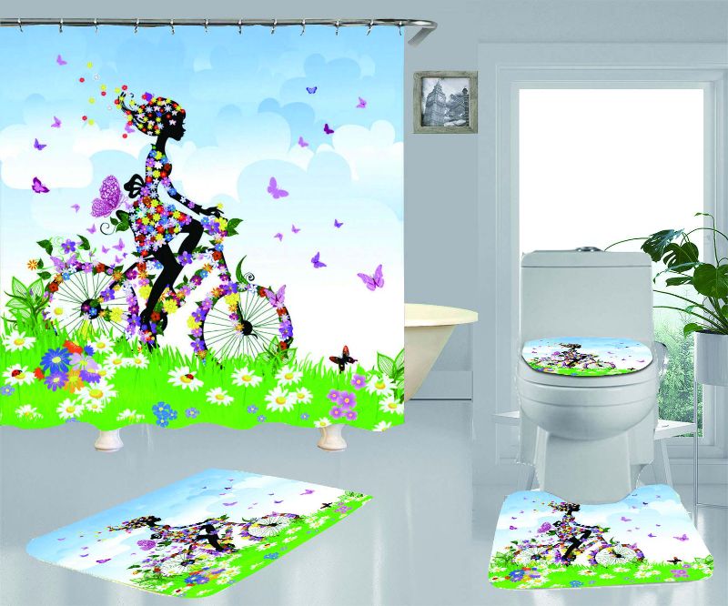 Photo 1 of GIRL ON A BICYCLE 4 PIECE BATHROOM SET