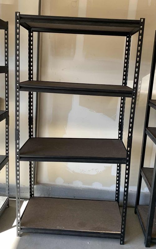 Photo 1 of 5-SHELF METAL AND WOODEN UNIT 37” X 19” H 72”