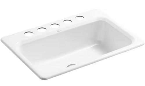 Photo 1 of KOHLER BAKERSFIELD UNDERMOUNT CAST IRON ENAMELED 5 HOLE SINK 31” X 22” H 11”