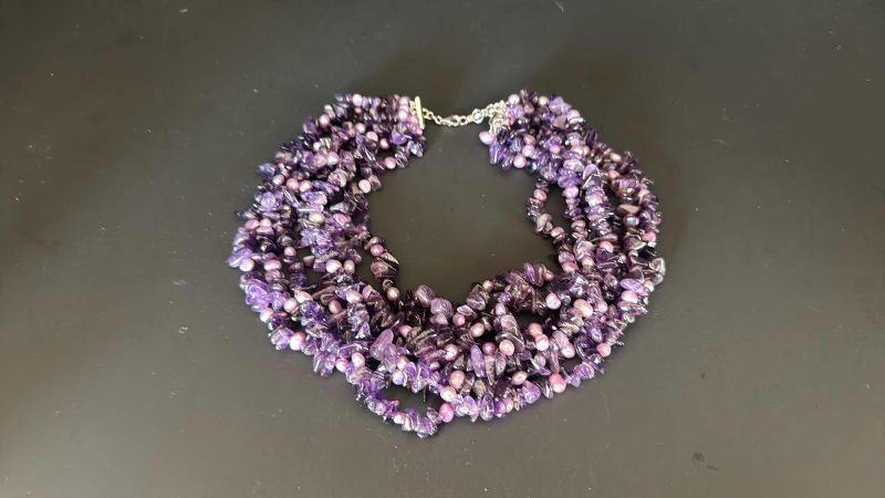 Photo 1 of 2-PIECE PURPLE STONE FASHION JEWELRY SET