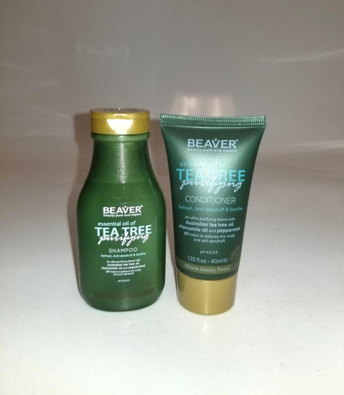 Photo 1 of TEE TREE TRAVEL SIZE SHAMPOO AND CONDITIONER PREVENTS BUILD UP ON SCALP AND HELPS DANDRUFF CONDITIONER RENEWS AND REVIES HAIR SHAFT MAKING IT SILK AND SOFT NEW 