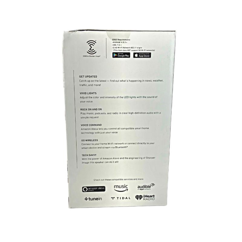 Photo 1 of SHARPER IMAGE AMAZON ALEXA ENABLED WIRELESS BLUETOOTH SPEAKERWIFI SPEAKER NEW IN BOX 